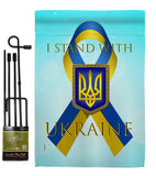 Stand with Ukraine - Support Inspirational Vertical Impressions Decorative Flags HG170258 Made In USA