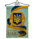 We Stand with Ukraine - Support Inspirational Vertical Impressions Decorative Flags HG170260 Made In USA