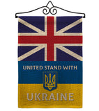 UK Stand With Ukraine - Support Inspirational Vertical Impressions Decorative Flags HG170263 Made In USA