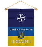 NATO Stand With Ukraine - Support Inspirational Vertical Impressions Decorative Flags HG170265 Made In USA