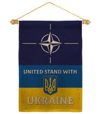 NATO Stand With Ukraine - Support Inspirational Vertical Impressions Decorative Flags HG170265 Made In USA