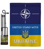 NATO Stand With Ukraine - Support Inspirational Vertical Impressions Decorative Flags HG170265 Made In USA