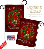 We Wish You - Christmas Winter Vertical Impressions Decorative Flags HG114003 Made In USA