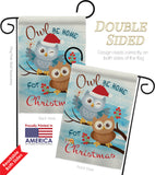 Owl Xmas - Christmas Winter Vertical Impressions Decorative Flags HG114004 Made In USA