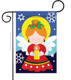 Praying Angel - Christmas Winter Vertical Applique Decorative Flags HG114066