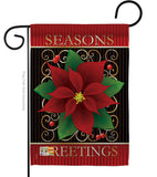 Seasons Greetings Poinsettia - Christmas Winter Vertical Impressions Decorative Flags HG114082 Imported