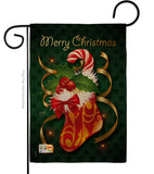Xmas Stocking - Christmas Winter Vertical Impressions Decorative Flags HG114086 Made In USA