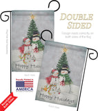 Snowman Family - Christmas Winter Vertical Impressions Decorative Flags HG114094 Made In USA