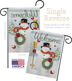 Snowman Wreath - Christmas Winter Vertical Impressions Decorative Flags HG114100 Made In USA