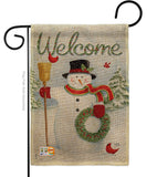 Snowman Wreath - Christmas Winter Vertical Impressions Decorative Flags HG114100 Made In USA