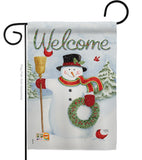 Snowman Wreath - Christmas Winter Vertical Impressions Decorative Flags HG114100 Made In USA