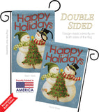Happy Holidays Tree - Christmas Winter Vertical Impressions Decorative Flags HG114102 Made In USA