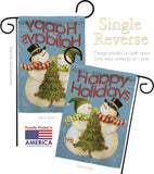 Happy Holidays Tree - Christmas Winter Vertical Impressions Decorative Flags HG114102 Made In USA