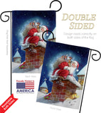 Chimney Santa - Christmas Winter Vertical Impressions Decorative Flags HG114106 Made In USA