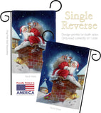 Chimney Santa - Christmas Winter Vertical Impressions Decorative Flags HG114106 Made In USA