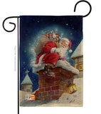 Chimney Santa - Christmas Winter Vertical Impressions Decorative Flags HG114106 Made In USA