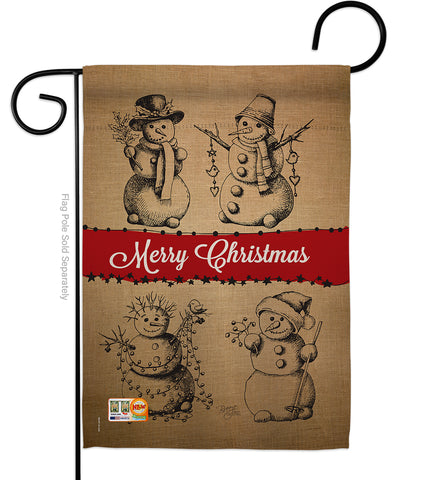 Snowman Fun - Christmas Winter Vertical Impressions Decorative Flags HG114114 Made In USA