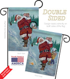Snow Golfing Santa - Christmas Winter Vertical Impressions Decorative Flags HG114121 Made In USA