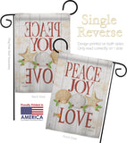 Peace Joy Love - Christmas Winter Vertical Impressions Decorative Flags HG114133 Made In USA