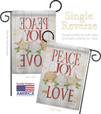 Peace Joy Love - Christmas Winter Vertical Impressions Decorative Flags HG114133 Made In USA