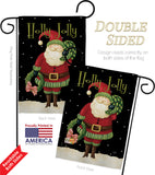 Holly Jolly Santa - Christmas Winter Vertical Impressions Decorative Flags HG114139 Made In USA