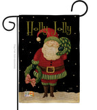 Holly Jolly Santa - Christmas Winter Vertical Impressions Decorative Flags HG114139 Made In USA