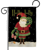 Holly Jolly Santa - Christmas Winter Vertical Impressions Decorative Flags HG114139 Made In USA