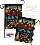 Lightful Merry Christmas Love - Christmas Winter Vertical Impressions Decorative Flags HG114144 Made In USA