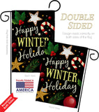 Happy Winter Holiday - Christmas Winter Vertical Impressions Decorative Flags HG114148 Made In USA