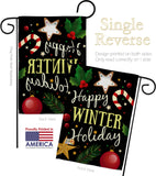 Happy Winter Holiday - Christmas Winter Vertical Impressions Decorative Flags HG114148 Made In USA