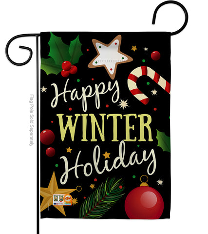 Happy Winter Holiday - Christmas Winter Vertical Impressions Decorative Flags HG114148 Made In USA