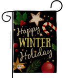 Happy Winter Holiday - Christmas Winter Vertical Impressions Decorative Flags HG114148 Made In USA