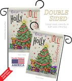 A Holly Jolly Christmas - Christmas Winter Vertical Impressions Decorative Flags HG114150 Made In USA