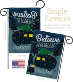 Believe The Magic Trailer - Christmas Winter Vertical Impressions Decorative Flags HG114152 Made In USA