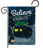 Believe The Magic Trailer - Christmas Winter Vertical Impressions Decorative Flags HG114152 Made In USA