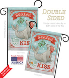 Sealed With A Kiss - Christmas Winter Vertical Impressions Decorative Flags HG114154 Made In USA