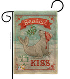 Sealed With A Kiss - Christmas Winter Vertical Impressions Decorative Flags HG114154 Made In USA