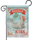 Sealed With A Kiss - Christmas Winter Vertical Impressions Decorative Flags HG114154 Made In USA