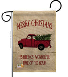 Merry Christmas Vintage Truck - Christmas Winter Vertical Impressions Decorative Flags HG114170 Made In USA