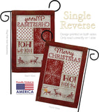 Ho Ho Ho Red Collage - Christmas Winter Vertical Impressions Decorative Flags HG114171 Made In USA