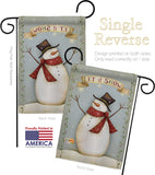 Let it Snow Happy Snowman - Christmas Winter Vertical Impressions Decorative Flags HG114175 Made In USA