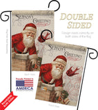 Antique Santa Holiday - Christmas Winter Vertical Impressions Decorative Flags HG114194 Made In USA