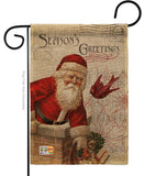 Antique Santa Holiday - Christmas Winter Vertical Impressions Decorative Flags HG114194 Made In USA