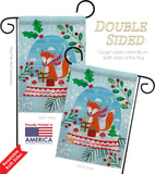 Snow Globe Fox - Christmas Winter Vertical Impressions Decorative Flags HG114203 Made In USA