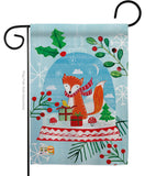 Snow Globe Fox - Christmas Winter Vertical Impressions Decorative Flags HG114203 Made In USA