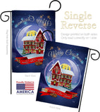 Winter Home Snowglobe - Christmas Winter Vertical Impressions Decorative Flags HG114220 Made In USA