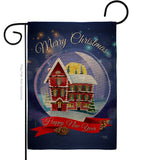 Winter Home Snowglobe - Christmas Winter Vertical Impressions Decorative Flags HG114220 Made In USA