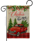 Christmas Happy New Year - Christmas Winter Vertical Impressions Decorative Flags HG114230 Made In USA