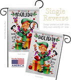 Elf Holiday - Christmas Winter Vertical Impressions Decorative Flags HG120019 Made In USA