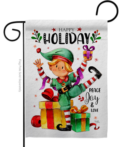 Elf Holiday - Christmas Winter Vertical Impressions Decorative Flags HG120019 Made In USA
